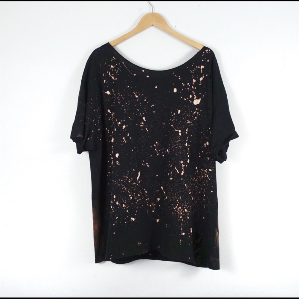 NEW Oversized Off the Shoulder Bleach Tee